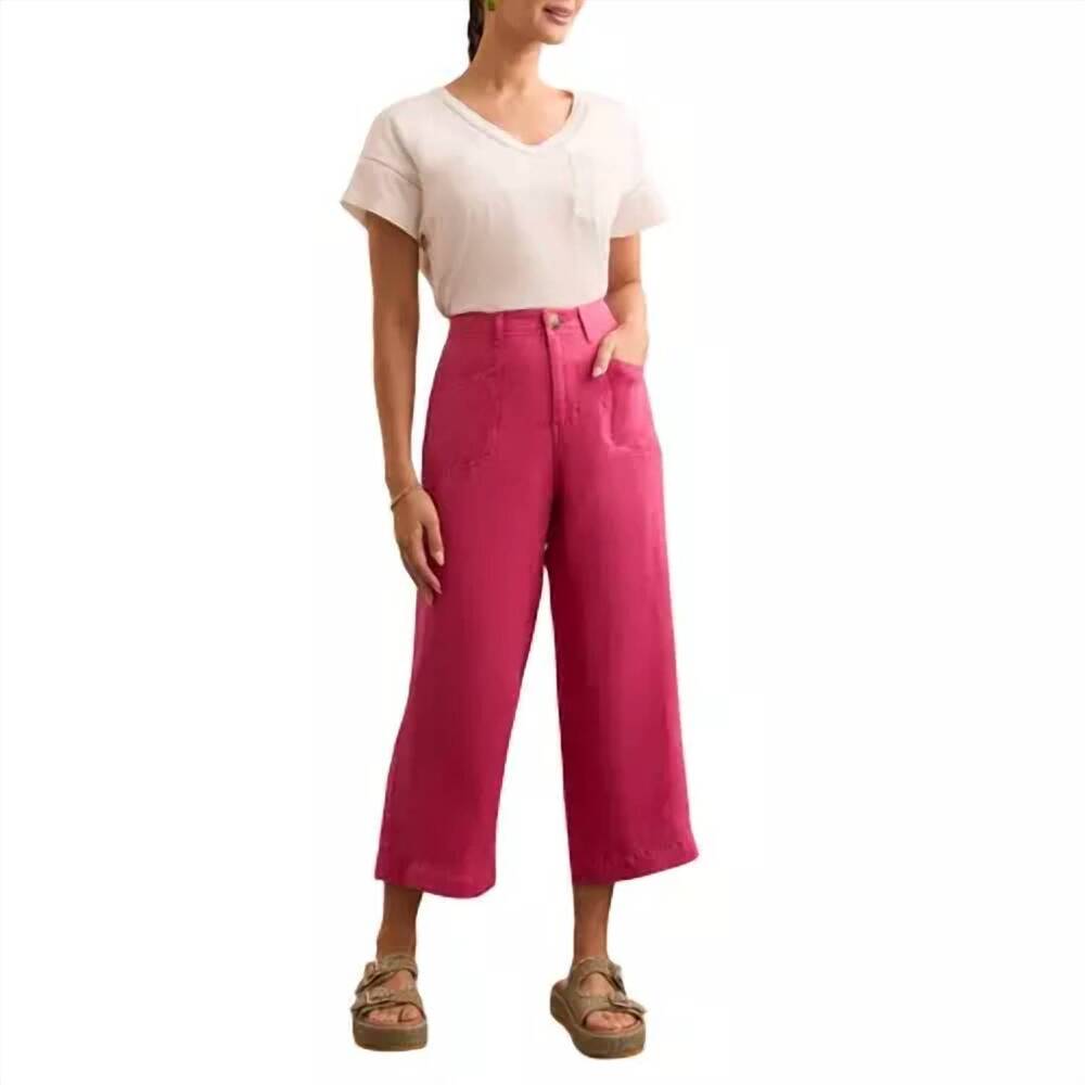 NEW TRIBAL brooke flowy leg cropped pants in very berry